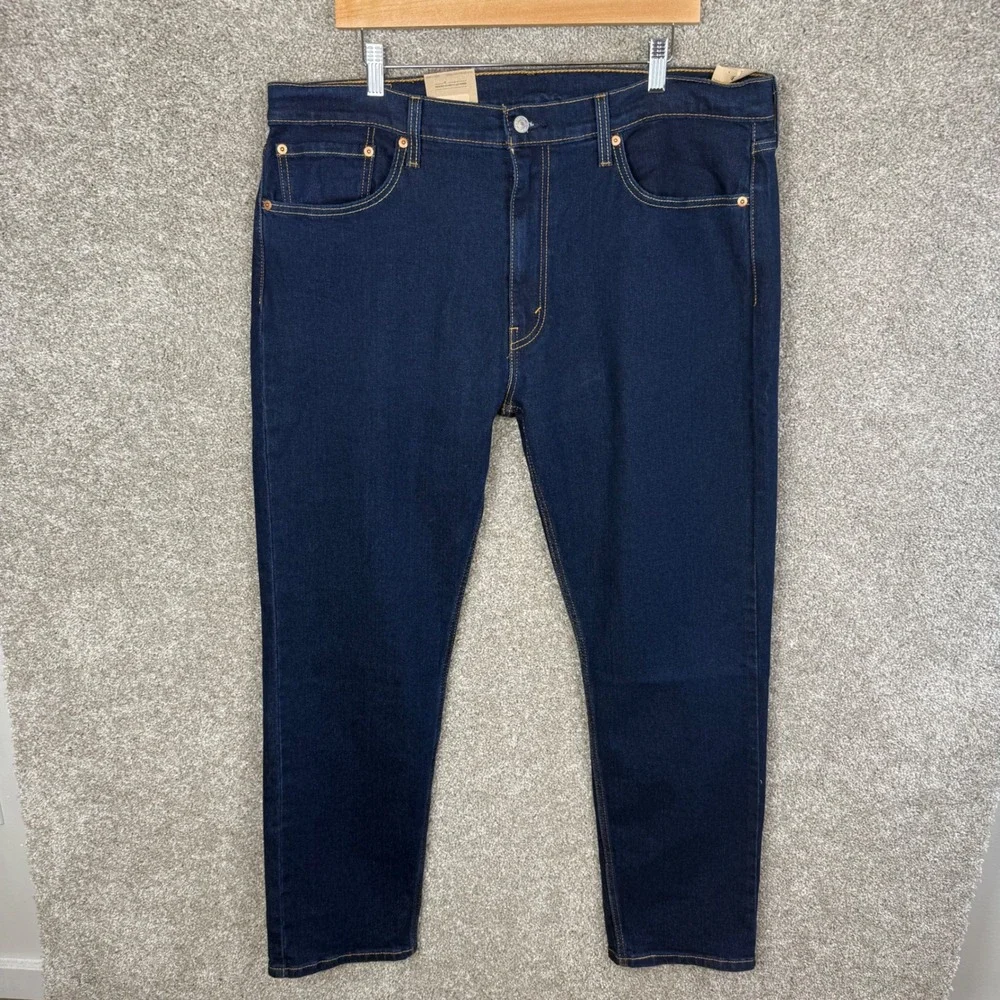 Levis 502 Taper Mens 38x32 Dark Indigo Stretch Denim Jeans 29507-3196 NEW